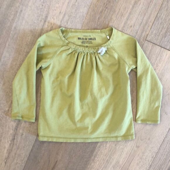 Crewcuts Green Ling Sleeved Tee with Tulle Flower, Girls 3 - Picture 1 of 2